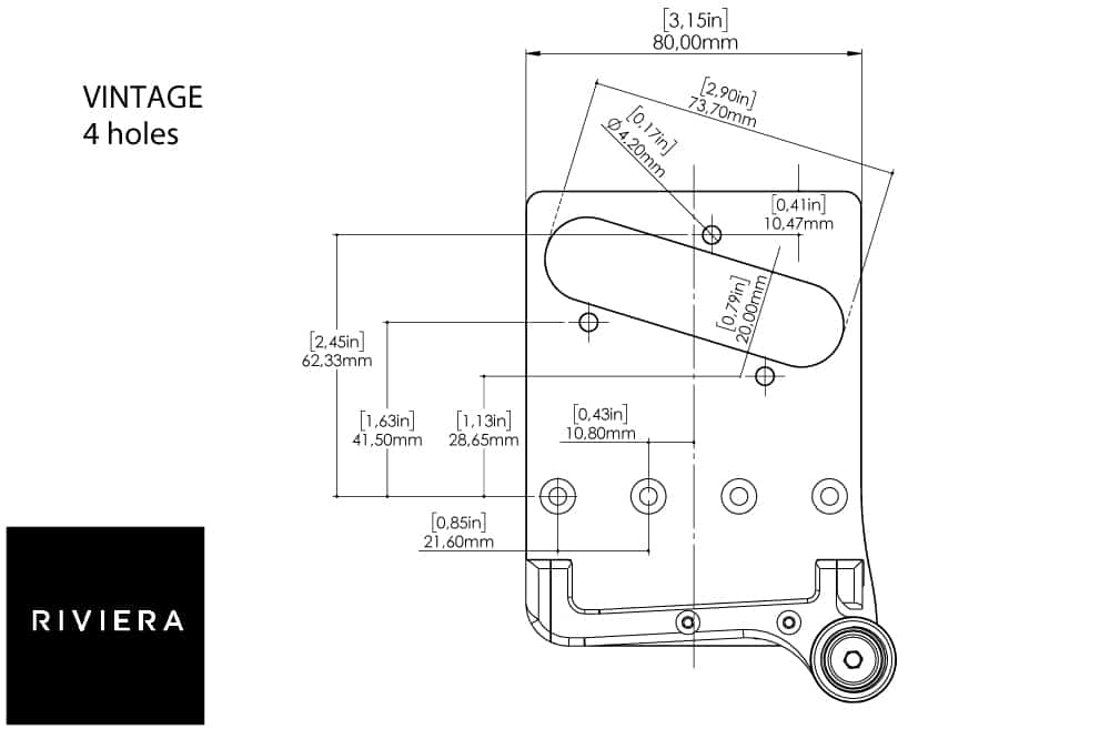 telecaster retrofit tremolo bridge 4 hole